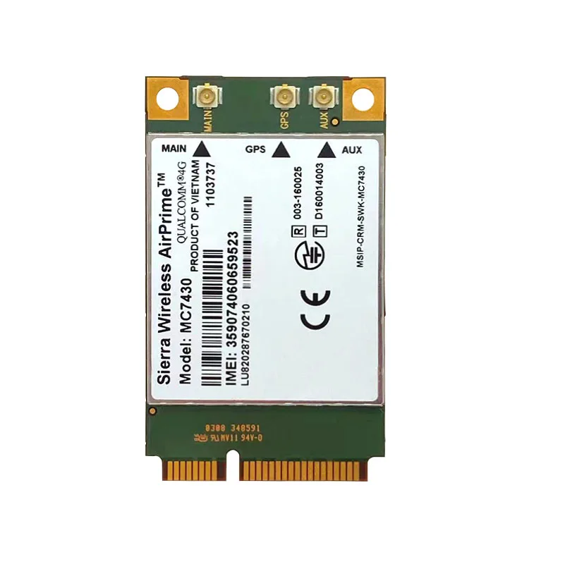 Módulo Sierra Mc7430 Fdd-tdd Lte Cat6 Hspa Mais Gnss Wwan Cartão Usb 3.0 Mbim Interface Pcie Mini 4g Cartão 4g - Imagem 2
