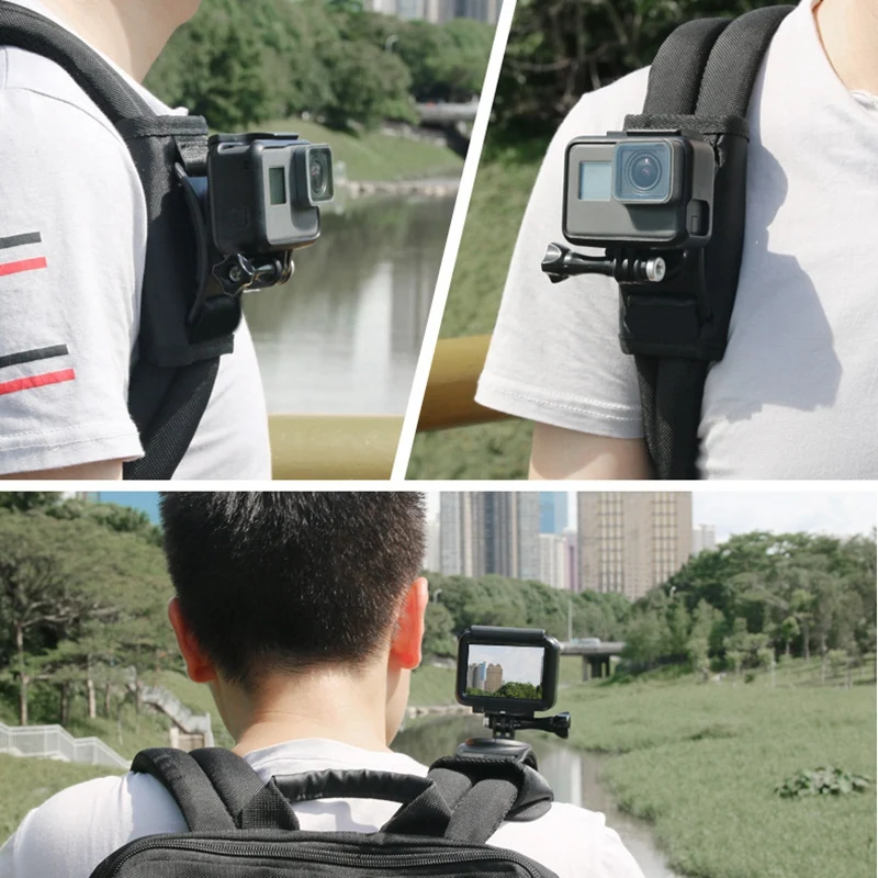 360 градусов Поворотный рюкзак клип крепление для XiaoYi Gopro Hero8 7 6 5 4 Аксессуары для экшн-камеры