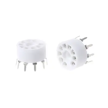 

10pcs 9-pin Outlet Electronic Tube Ceramic Sockets Gold Plated Tube Holder Audio Accessories