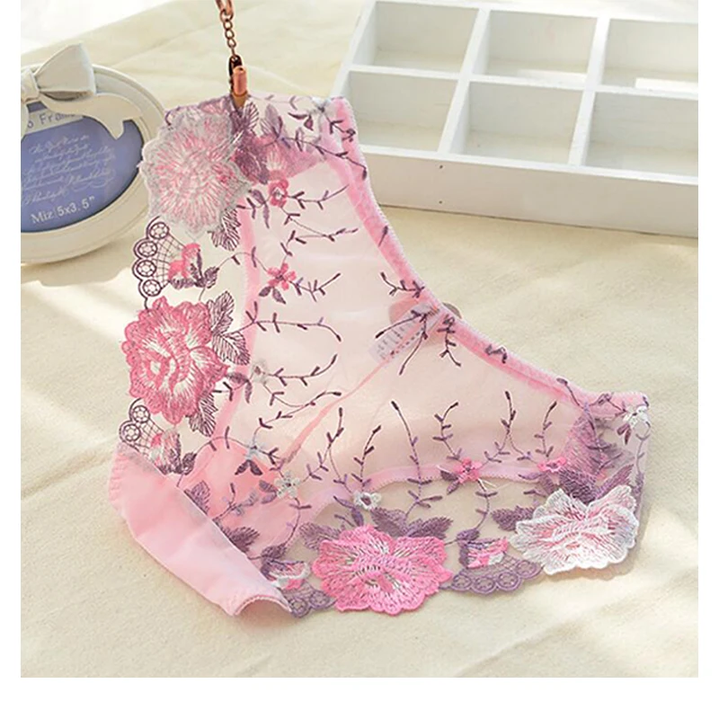 Lace-Pink Женское нижнее белье, бесшовные трусики, сексуальные одноцветные женские трусики, комфортные боксеры, трусики, дышащие шорты, нижнее белье, трусы с низкой талией - Цвет: Lace-Pink