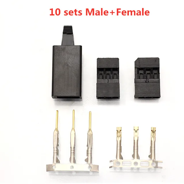 10Sets Male/Female 2.54mm Connector Plug for Servo Jr Futaba RC Batttery Model 10Sets Male/Female 2.54mm Connector Plug for Servo Jr Futaba RC Batttery Model