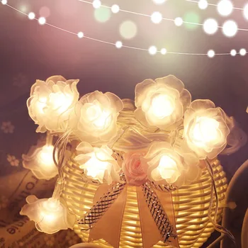 

LED Soft Rose Lighting Chain Model Flower Small Color Lighting Chain Wedding Online Celebrity Photographic Prop Decorative Light