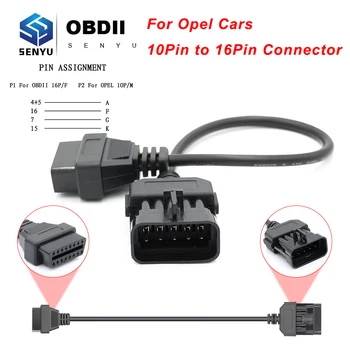 

For Opel 10 pin OBD to OBD2 16Pin Connector Adapter For Opel OP COM OPCOM OBD OBD2 Car Diagnostic Auto Tool OBD2 Extension Cable