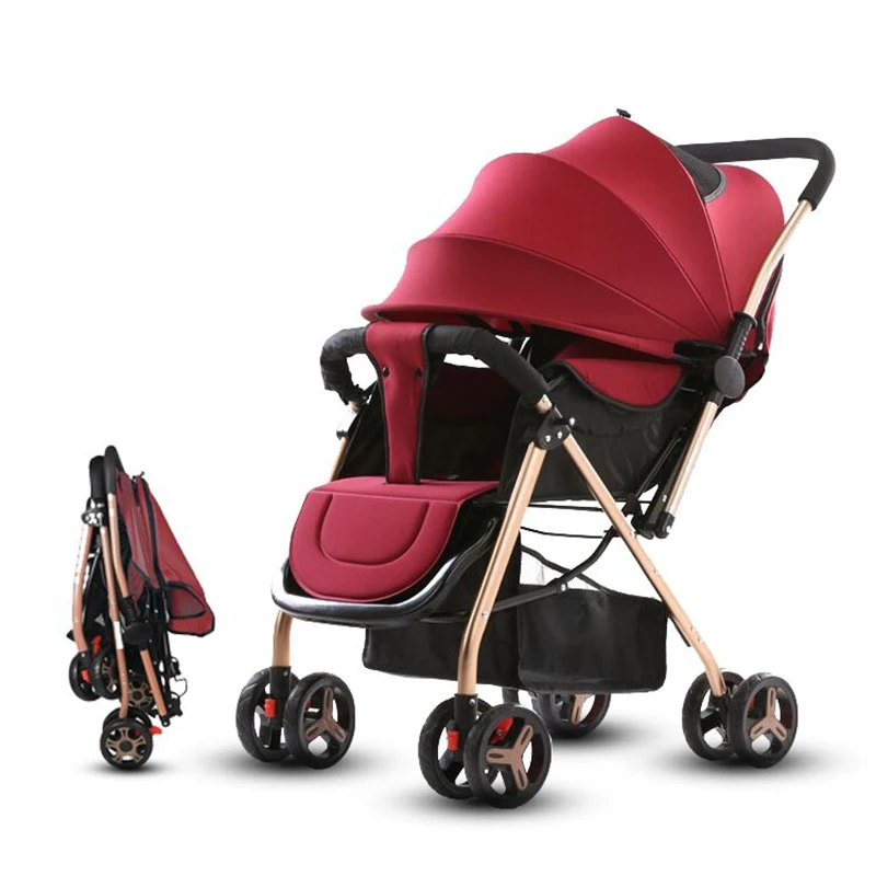 

Two-Way Push Baby Stroller High Landscape Stroller Lightweight Travel Pram Newborn Foldable Pushchairs Free Shipping In EU