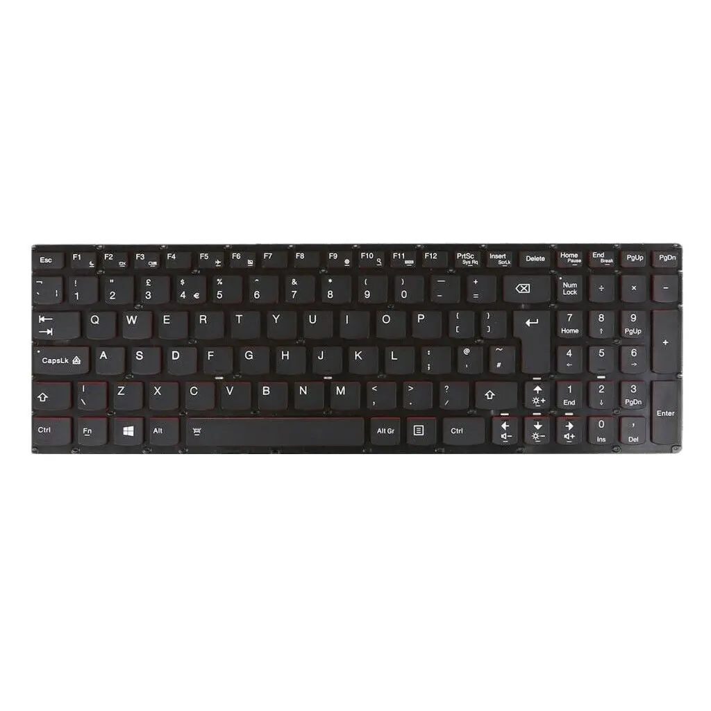 

Black, UK Layout Laptop Keyboard Fits for Lenovo Y50-70 Y50-70 Touch, Black backlit