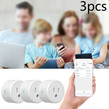 

3pcs High Quality Smart US Plug WiFi Socket Outlet Switch APP Remote Control Lighting Kits Voice Control