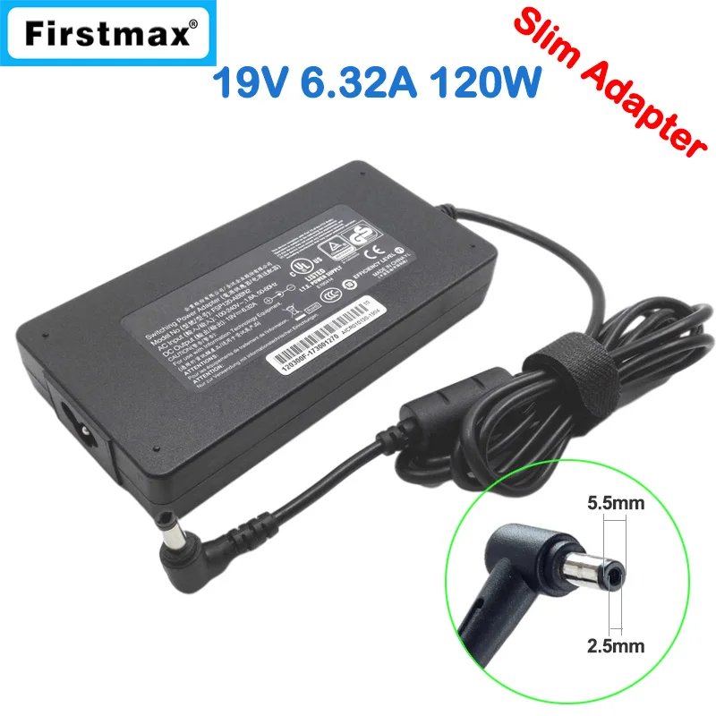 Adaptador ac para Toshiba Pa5083c1aca Pa5181u-1aca Pa3290e3aca Pa3336e2aca Pa-112103 Carregador da Fonte de Alimentação 19v 6.3a 6.32a 120w