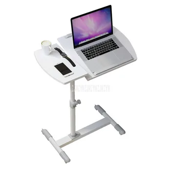 

Simple Design Laptop Table Wood Desktop Rotatable Height Adjustable Bed Side Laptop Desk Table Notebook Stand Tray Steel Frame