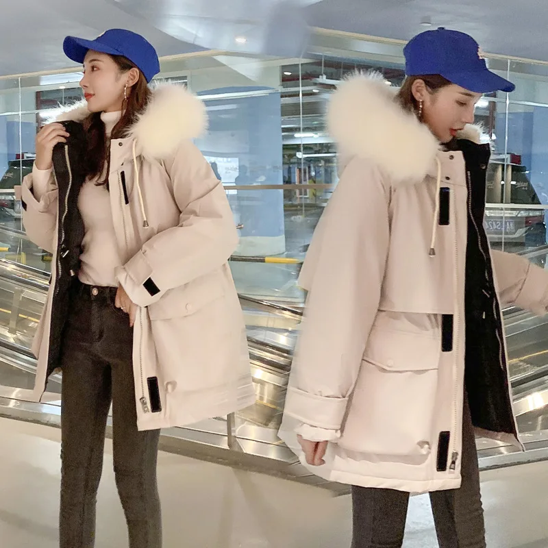 

2019 Autumn And Winter New Style Parka Mid-length Korean-style down Cotton Thick Loose Warm Cotton-padded Clothes WOMEN'S Coat