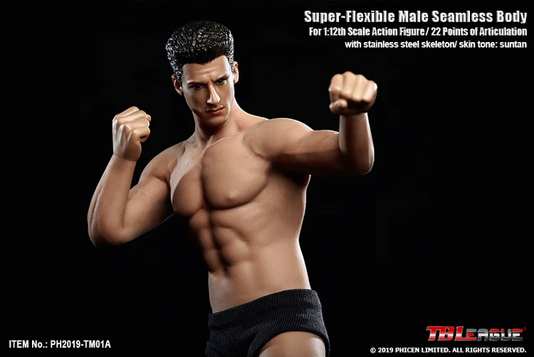 Homem sem Costura Figura de Ação com Cabeça Tbleague Super-flexível Corpo Esculpir Tm01a Tm02a Fitness Suntan Pele Soldado Figuras 1 - 12 5 Tbleague 112 super flexível homem sem costura
