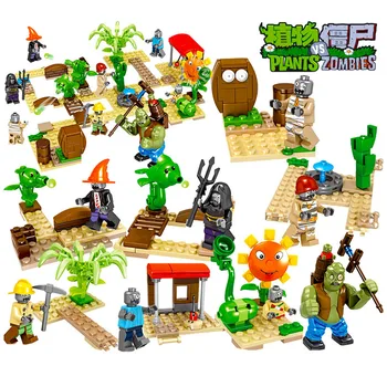 

Plants Vs Zombies Set Anime Garden Maze Struck Game/future World Pirates Building Blocks lepining Friends Halloween toys Gift