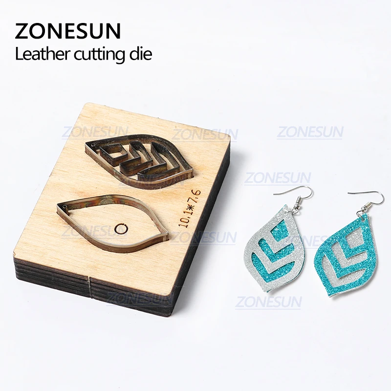 ZONESUN H7 из серии "сделай сам" резак кожа серьги штанцевый нож кожаные сандалии с вырезами в виде капель с кристаллами в форме Сталь умирает автомат для резки Пресс инструменты