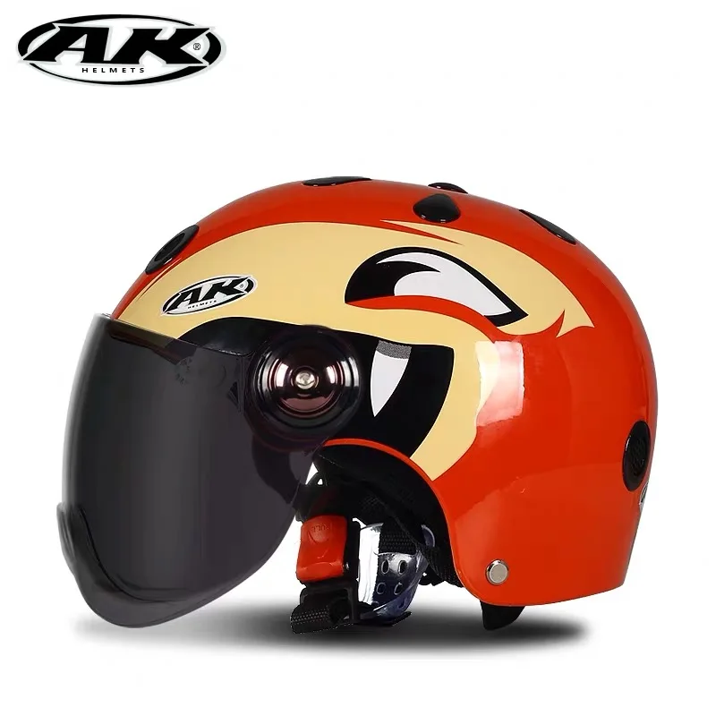 Детский мотоциклетный шлем для маленьких мальчиков и девочек, велосипедный портативный шлем, размер 50-57 см ABS