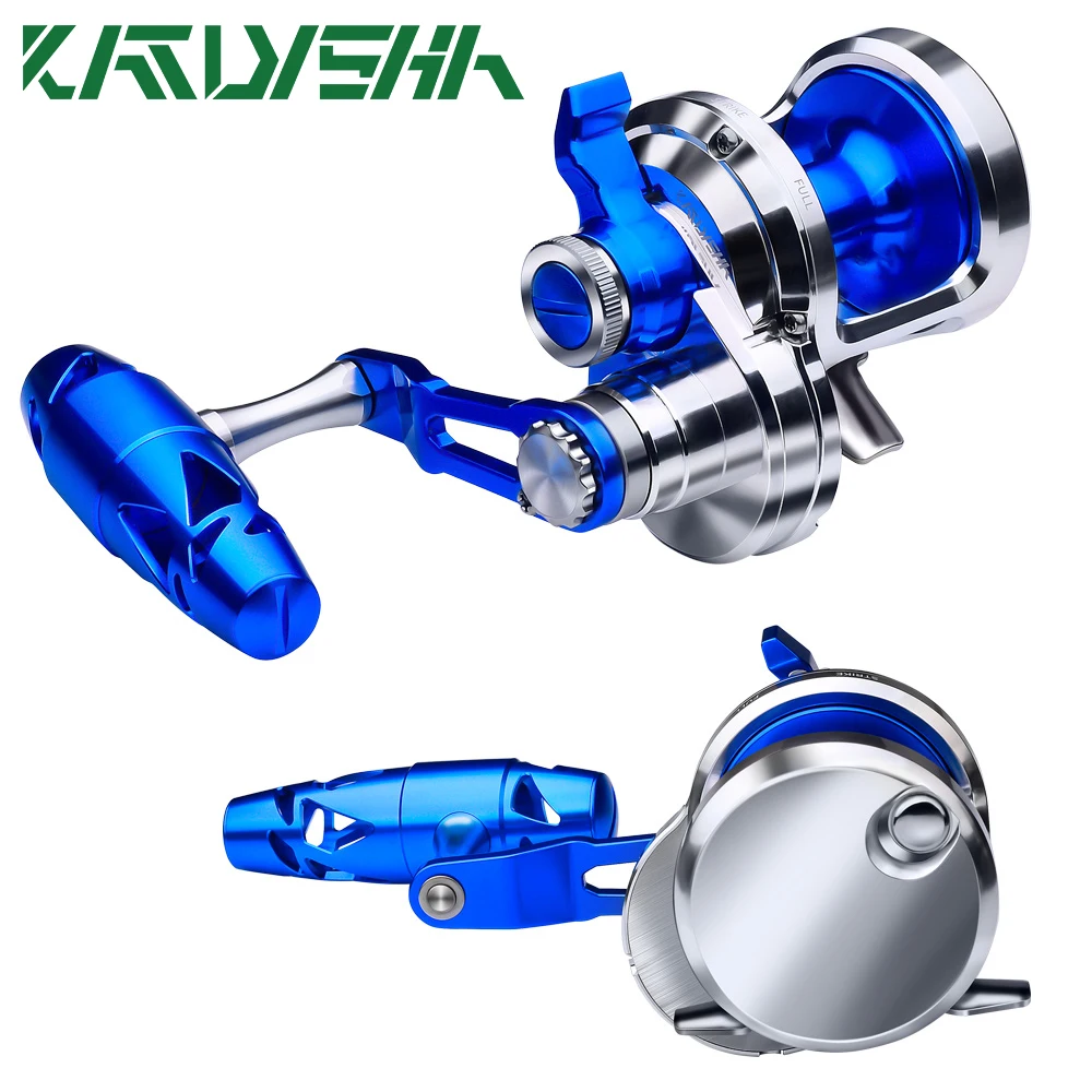 

KATYUSHA Aluminum Jigging Reel Max Drag 40kg-88LB CNC Machined High Speed 5.7:1/6.3:1 Sea Boat Fishing Reel Jig Trolling Reel