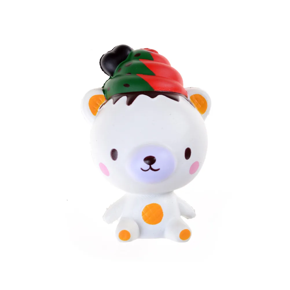 14CM Kawaii Decompression Squeeze Anxiety toys Slow Rising Squishy Ice Cream Bear Mobile Phone Straps