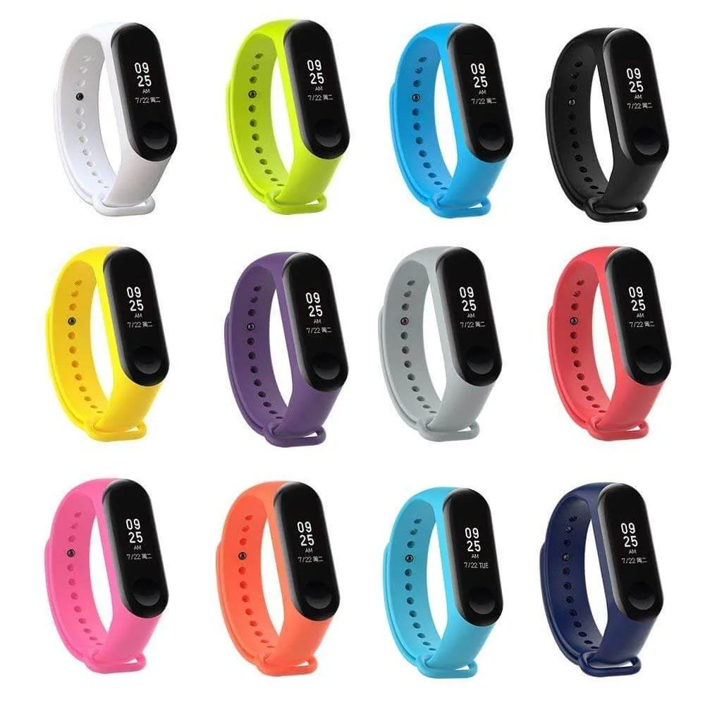 Ремешок силиконовый для Xiaomi Mi band 4 сменный мягкий браслет смарт-часов 3 цветные