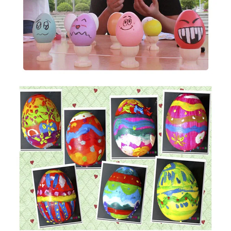 

Children Hand-Painted Egg DIY Children Handmade Easter Children Coloured Drawing for Making Painted Egg Unisex Egg Fake Chicken