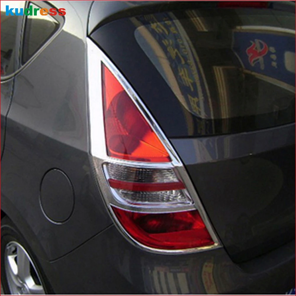 Для hyundai i30 Elantra Touring 2008-2011 ABS Хромированная задняя крышка лампы, накладка задней фары, автомобильные Внешние аксессуары, наклейка 2 шт