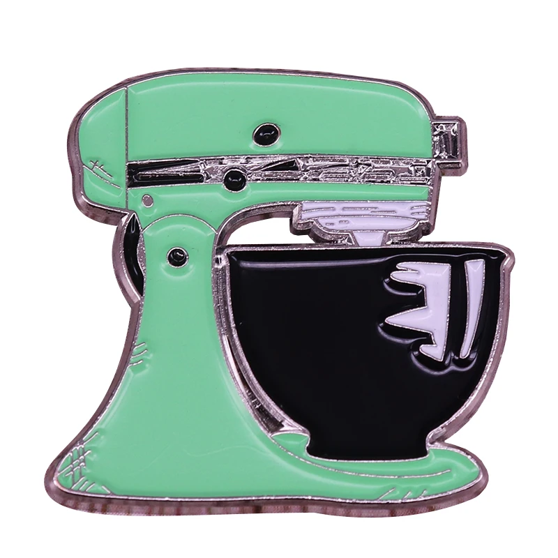 

Mint green kitchen mixer badge retro kitchen appliance brooch cook baking gifts collectible game