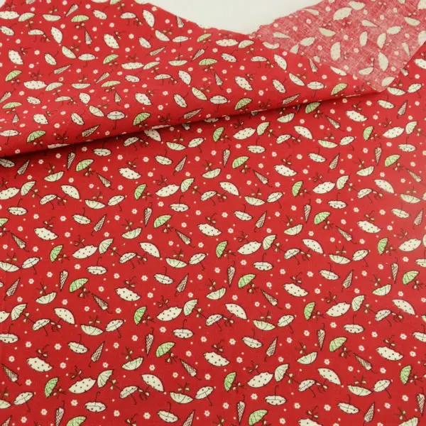 Booksew милый белый зонтик дизайн темно Красная хлопчатобумажная ткань