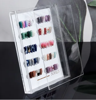 

Nail Color display board Acrylic Nail Tips collection stand Professional dust-proof nail shop display Nail tips polish