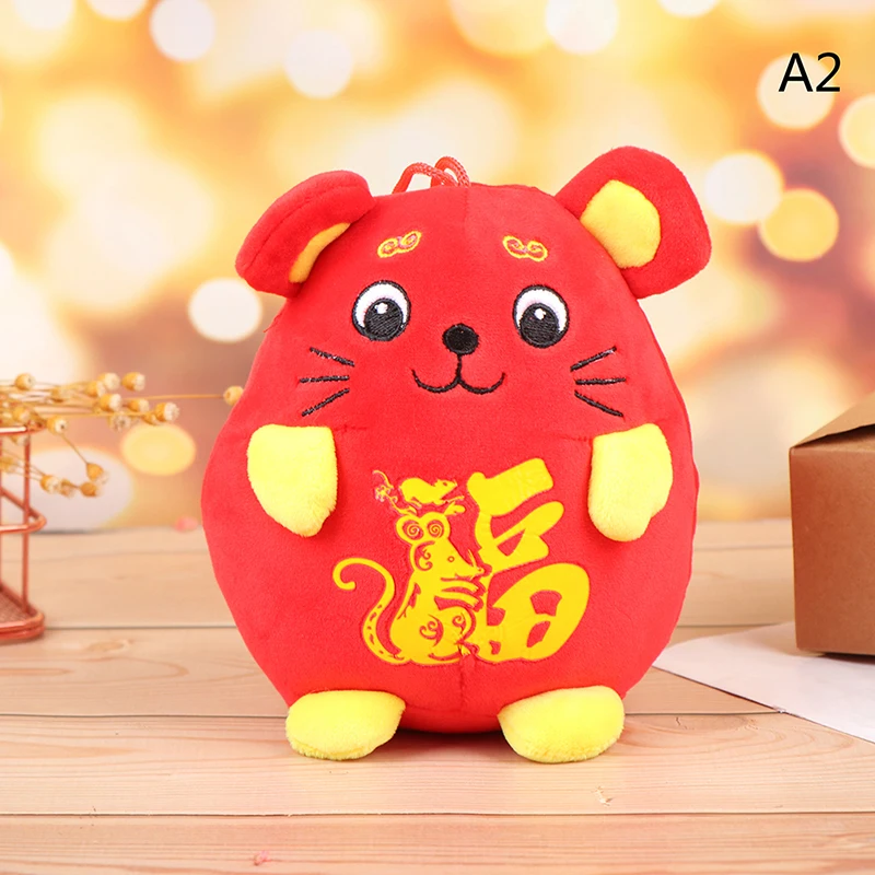 A2 Крыса год игрушка-талисман Kawaii плюшевая крыса кукла мышка китайский новогодний декор 20 см - Цвет: A2