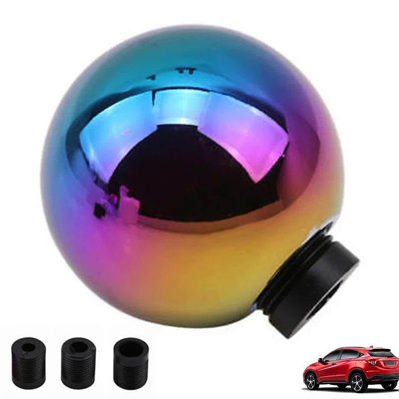 

Treyues 1PC Universal Car Manual Gear Shift Knob Shifter Lever Round Ball Shape With 3 Adapters For 5 Speed Transmission Cars