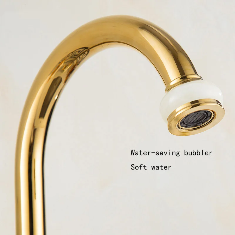 

360 Degree Swivel Basin Faucets Euro Gold Washbasin Faucet Luxury Tall Taps Single Handle Vanity Single Hole Mixer Water Taps