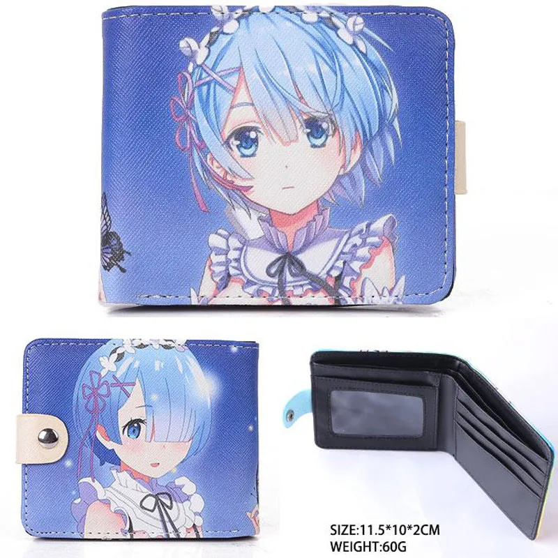 clutch wallet Anime Re:Life in a different world from zero Short Rem Wallet Ram Button Purse front pocket wallet