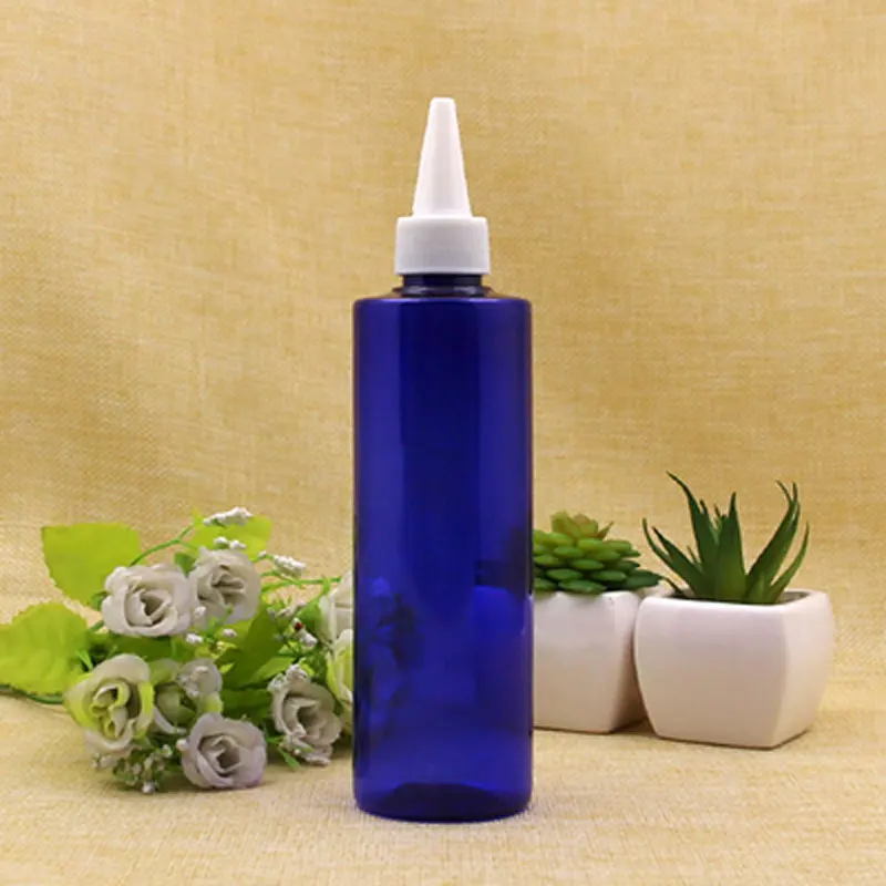 250ml 30pcs/lot Beautiful Liquid Needle Bottle Makeup Tools Empty Plastic Cosmetic Packaging Container Tip Dropper Bottle - Color: Blue And White