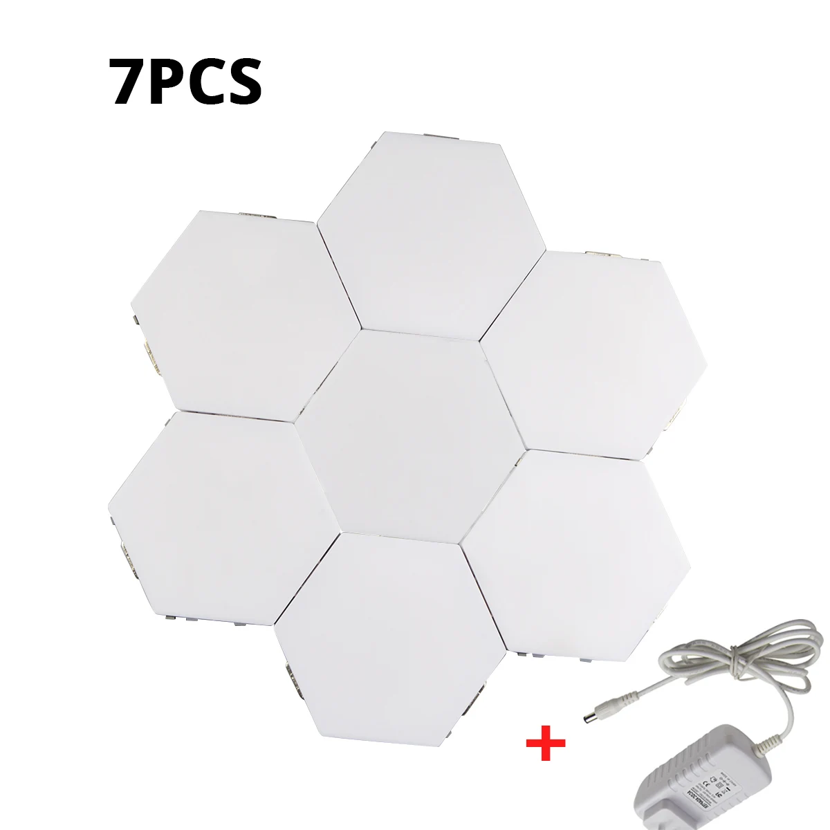 7Pcs lamp With Power Светодиодный настенный светильник с сенсорным датчиком, настенный светильник, украшение дома, Современная креативная модульная сборка - Цвет абажура: 7Pcs lamp With Power