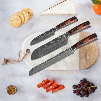 Coltelli da cucina professionali giapponesi Coltelli da cucina Santoku Utilità per affettare pane Mannaia per carne Coltello da macellaio in acciaio inossidabile 1
