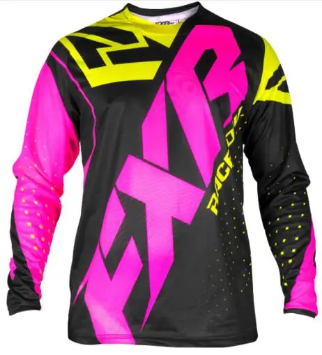 FXR MTB moto Cross Jersey MX BMX внедорожный мото cicleta de carreras de manga larga Camiseta para Yamaha moto GP de negro - Цвет: Фиолетовый