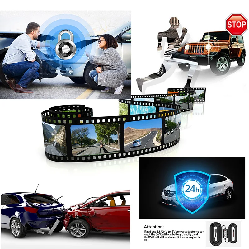 TOSPRA Full HD 1080P Автомобильный видеорегистратор с 3 объективами 4 0 дюймов