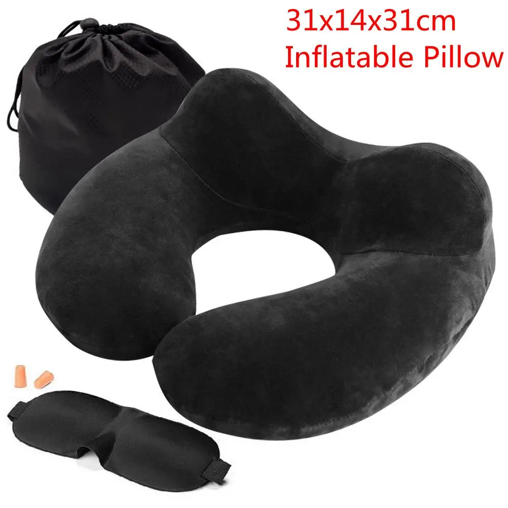 PVC-black Memory Foam подушка для шеи u-образные подушки для самолета поддержка шеи аксессуары для путешествий 4 цвета удобные подушки для сна дома - Цвет: PVC-black