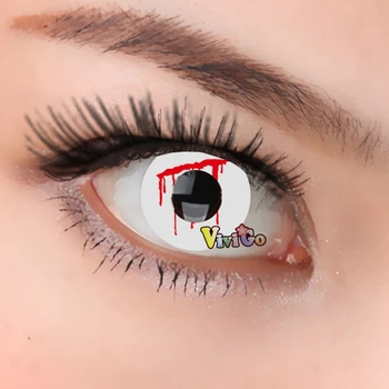 

Red blood vampire Cosmetic Colored Contact Lens Woman and Man Cosplay Contact Lenses for Halloween CL305 bloody curtain