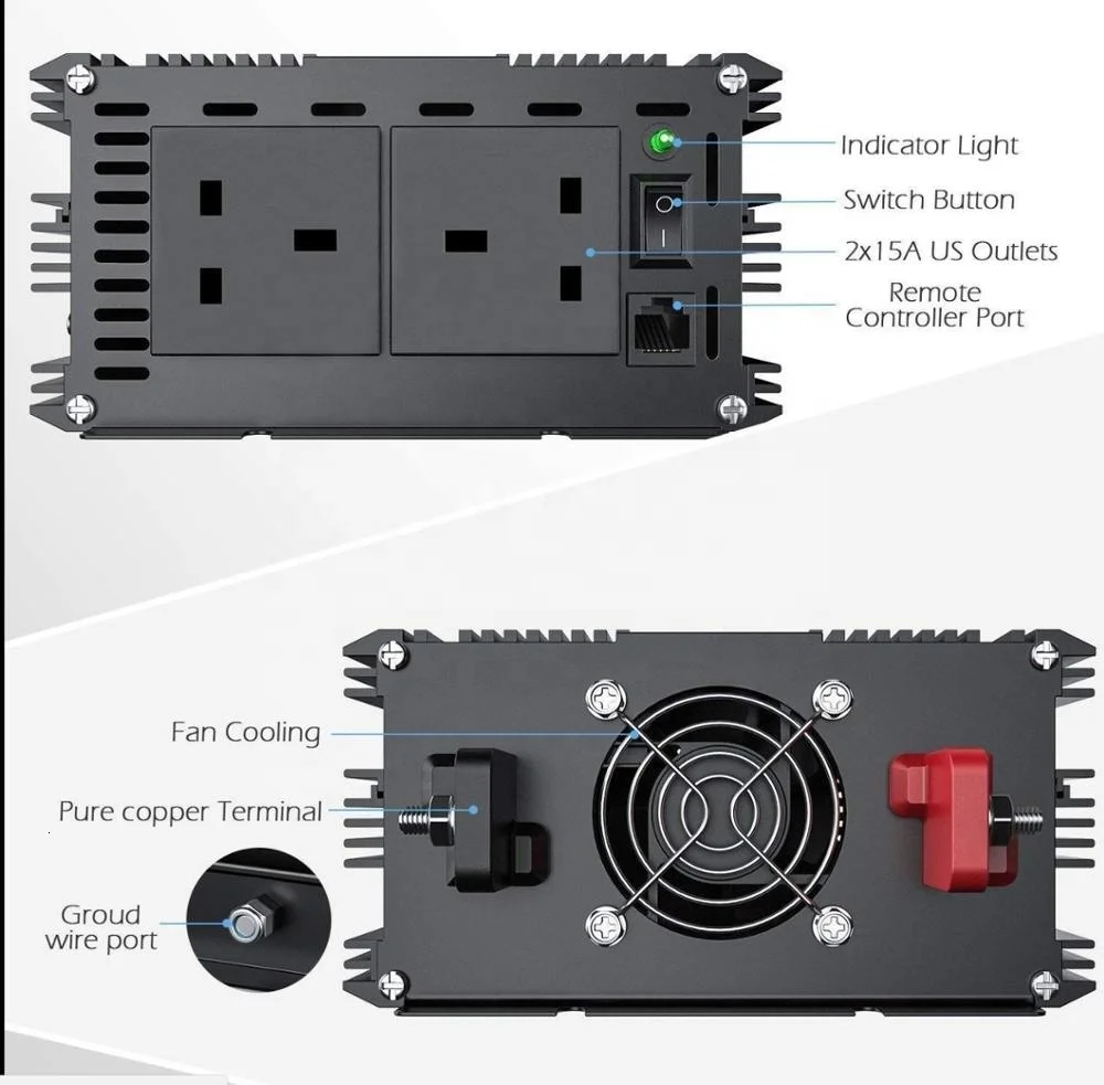 12v 24v Горячая Распродажа, товары от производителей по низким 1500 Вт Чистая синусоида инвертор автомобиля с внешним Экран Мощность инвертор стояночный отопитель дизельный подогреватель воздуха 12v
