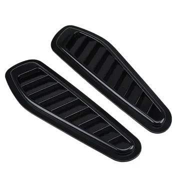 

1Pair ABS Car Front Engine Cover Sticker Car Decorative Air Outlet Flow Intake Scoop Turbo Bonnet Vent Cover Hood