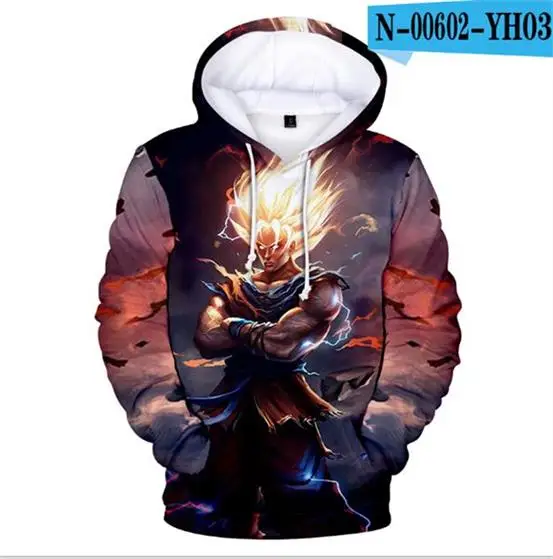 color at picture Худи Dragon Ball Горячая Аниме 3D детское Толстовка осень-зима Новые Топы для мальчиков и для девочек, с капюшоном, высокое качество, детские толстовки с капюшоном - Цвет: color at picture