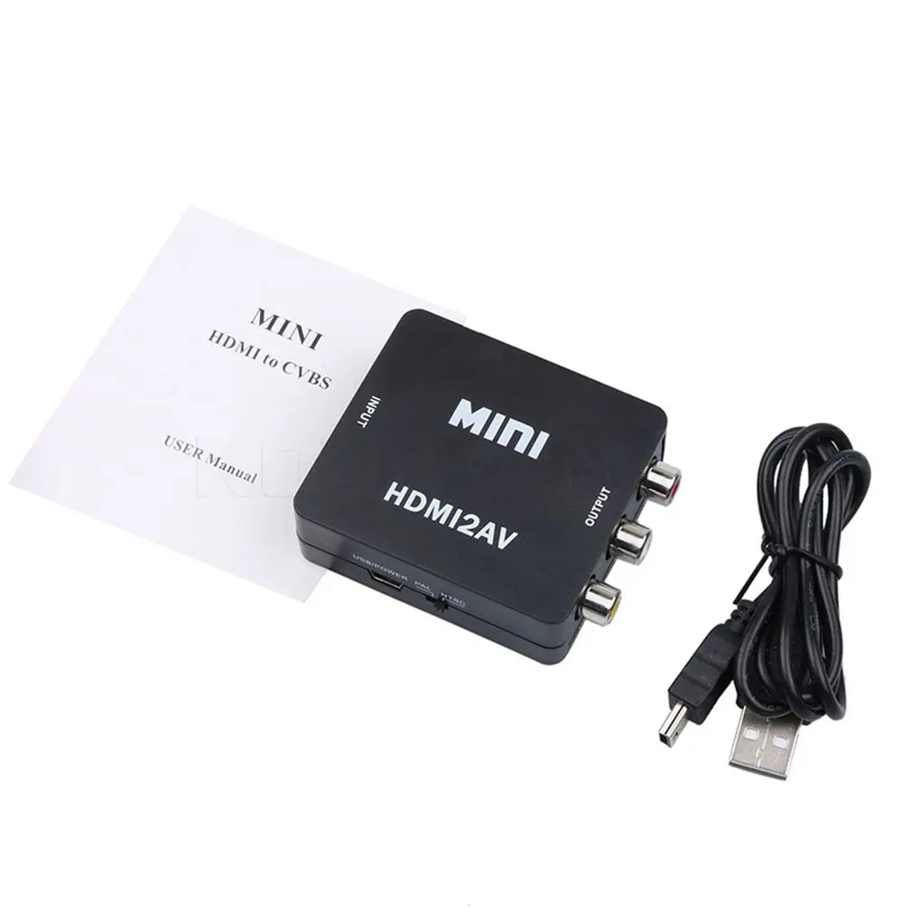Красный 1080P HDMI в RCA AV/CVSB L/R адаптер видео конвертер HDMI2AV адаптер конвертер для NTSC PAL выход HDMI в AV адаптер - Цвет: Красный