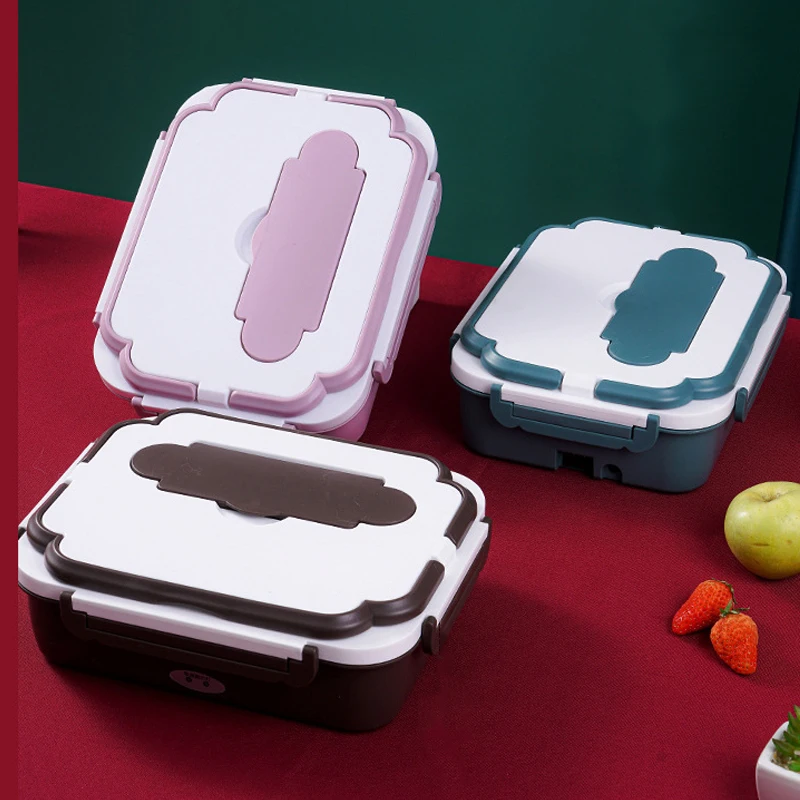 24V/12V/110V/220V Home Truck Car Electric Heating Lunch Box Bento Stainless Steel Rice Food Warmer Container Travel Meal Heater