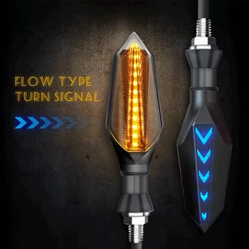 

2 pairs Universal Motorcycle LED Turn Signal Lamp Sequential Flowing Flash Indicator Light Amber Running Light Indicator Lamp