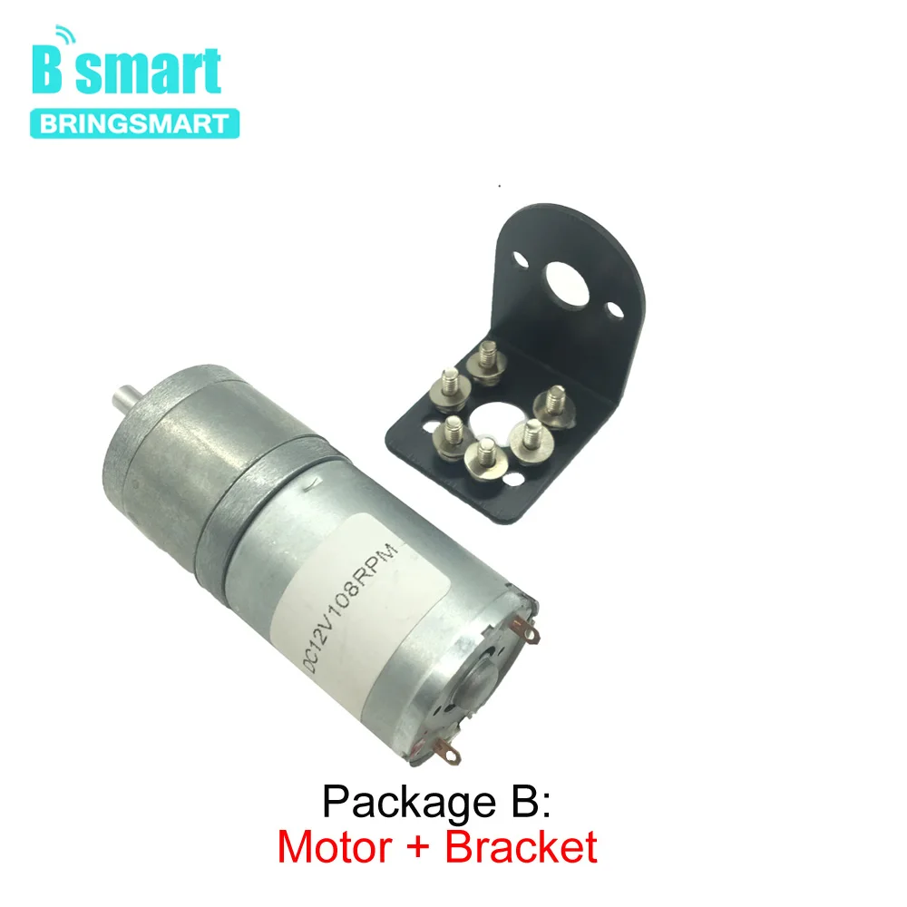 Bringsmart JGA25-370 редуктор DCMotor 12 В редуктор ed мотор 24 В мини электрический мотор низкая скорость микро редуктор коробка передач для игрушек