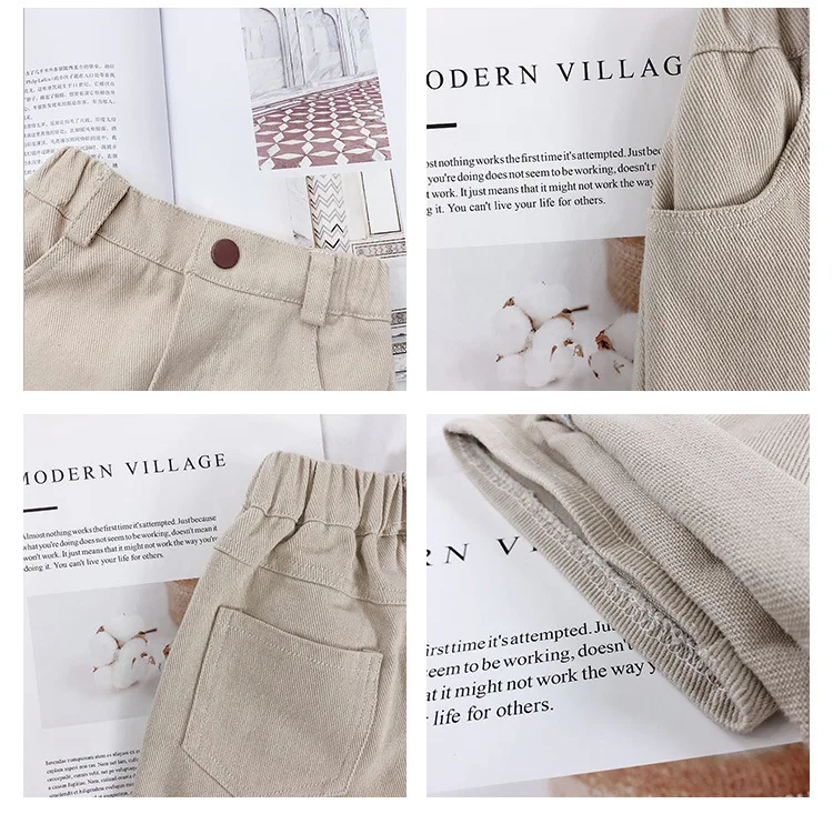 US Bud Mommy BOY'S Denim Trousers Autumn Clothing Trousers Children Versatile Solid Color Pants Male Baby Loose-Fit Western Styl