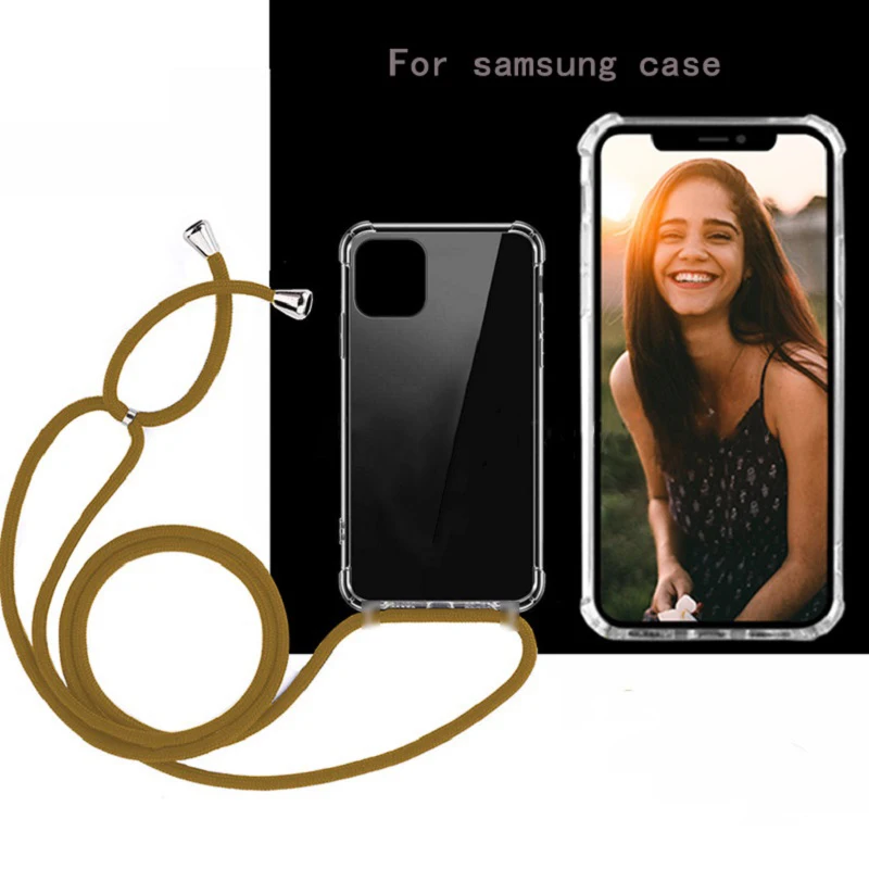 Плечевой ремень для samsung Galaxy a50 a70 S10 5g S9 S8 Plus S10E Note 9 10 чехол ремешок для шеи шнур прозрачный чехол