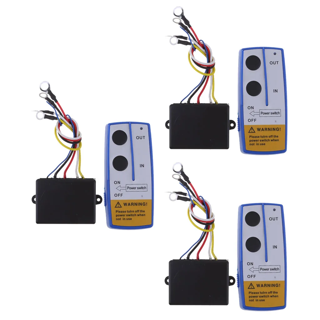 3pcs Wireless Winch Remote Control Kit 12V Handset Switch Controller for Cat Truck ATV SUV Repair