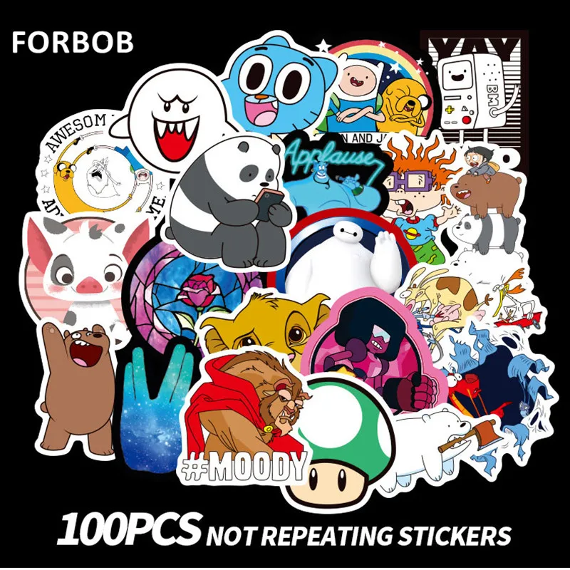 100 шт Kawaii Америка мультфильм анимационные персонажи наклейки s милый Муро мы вся правда о медведях время приключений прикольный стикер виниловая пленка