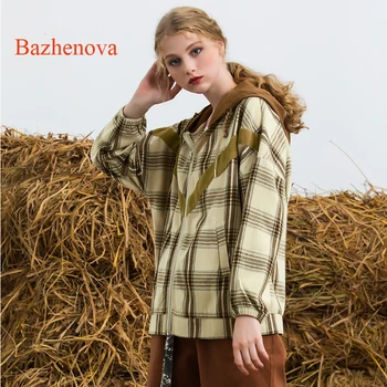 

Bazhenova Winter Women Spliced Plaid Coats Girls Hip-hop Autumn Personality Tops Woman All-match Jacket Clothes R324