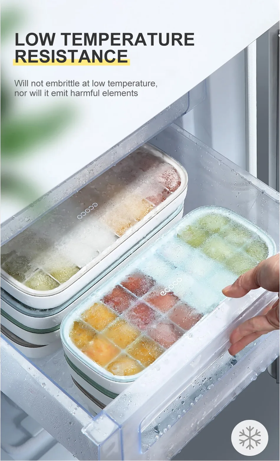 Boîte à Glaçons Tupperware - 13x13 Cm - Blanche - Couvercle à Pression - Très Bon état