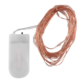 

4M 40 LEDs Button Battery Operated LED Copper Wire String Fairy Lights With Milky White Battery Case for Christmas Party